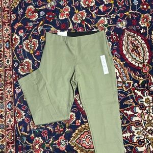A NEW DAY SAGE GREEN 12 REGULAR SIDE ZIP SKINNY ANKLE ELASTIC WAIST SLACKS NWT